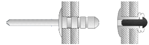 aluminium body large flange multigrip rivet